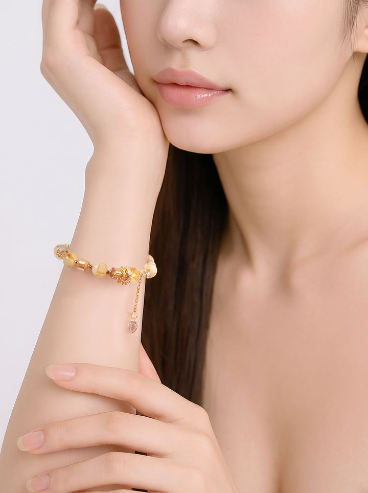 Elegant Crystal Beaded Charm Bracelet