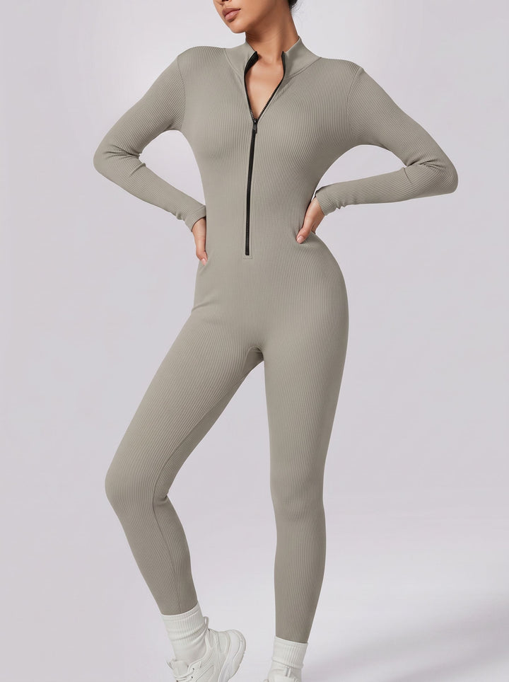 Half-Zip Seamless Activewear Jumpsuit