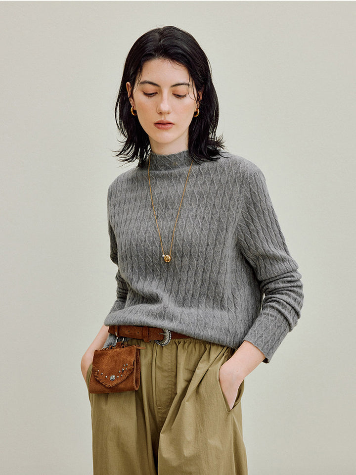 Soft Pure Wool Textured Pullover Sweater