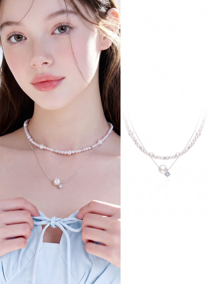 Elegant Layered Pearl Pendant Necklace