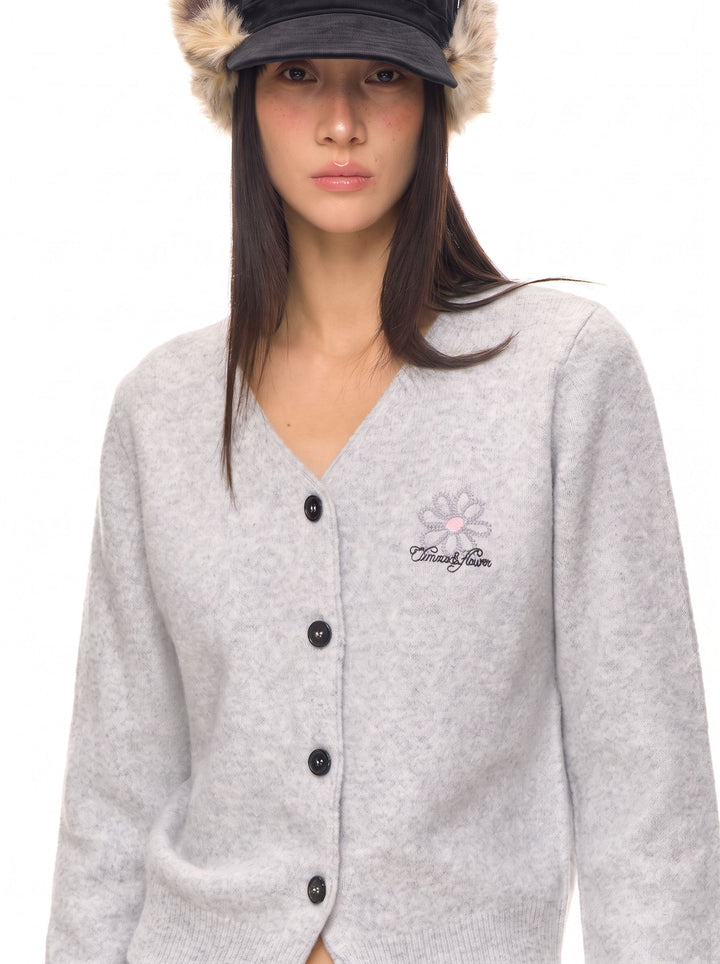 Embroidered Floral Button Up Cardigan