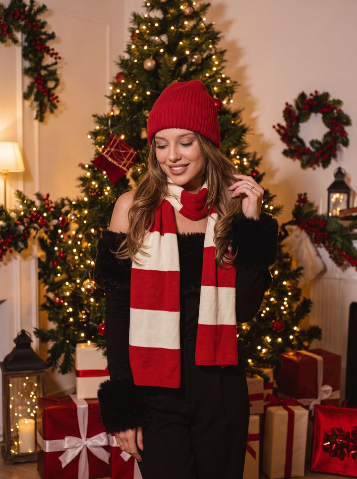 Cozy Soft Striped Winter Scarf