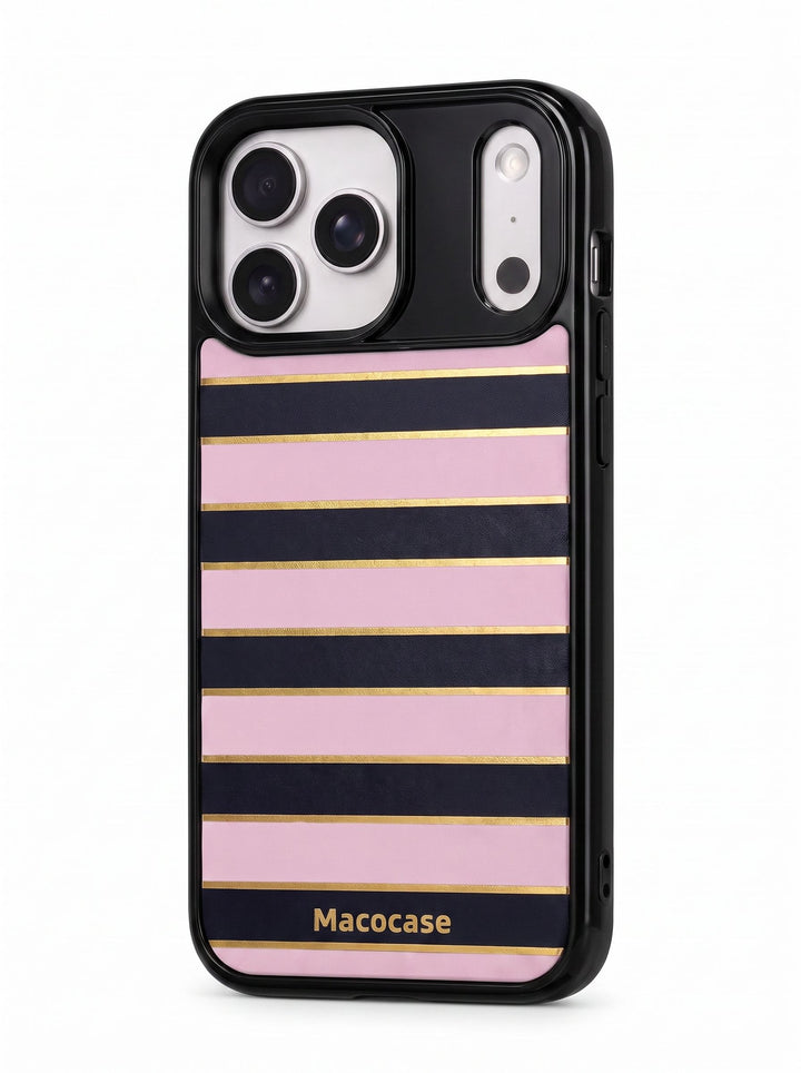 Pink and Navy Blue Stripe Pattern Phone Case