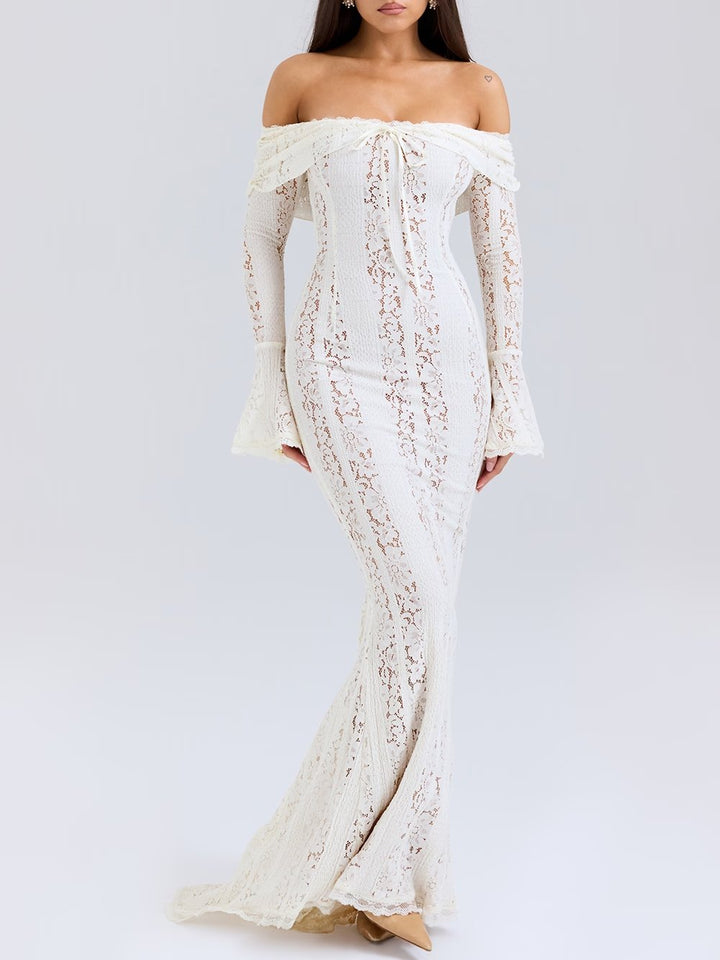 Off The Shoulder Lace Mini Dress