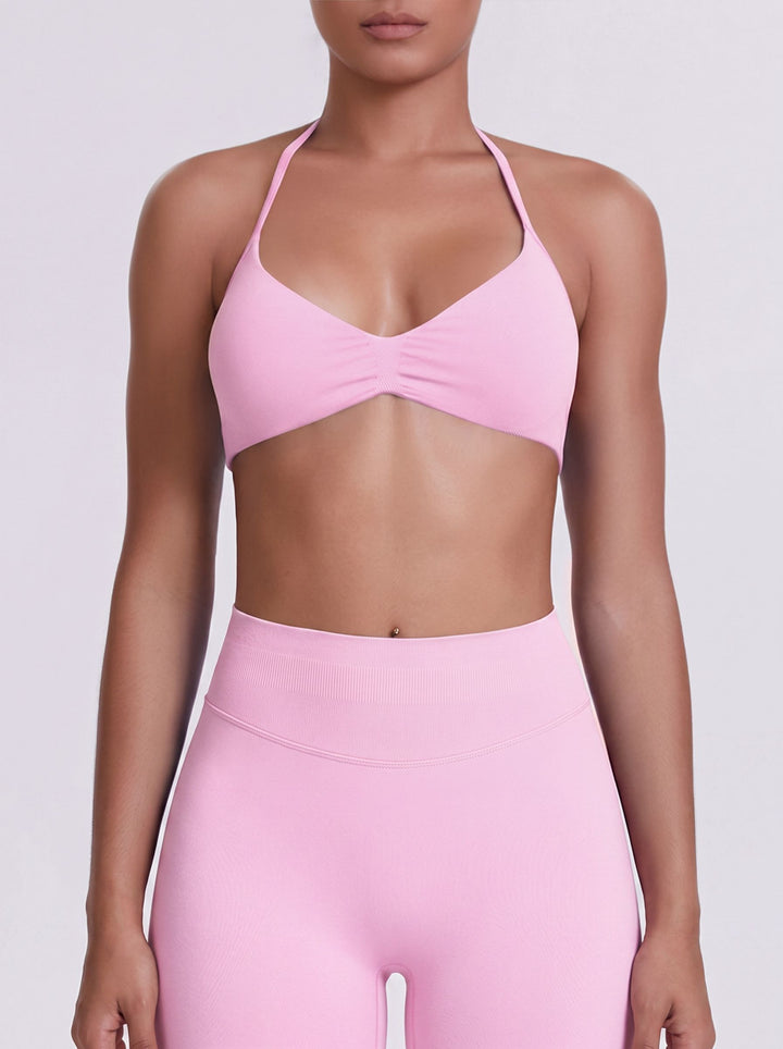 Seamless Halter Neck Sports Bra
