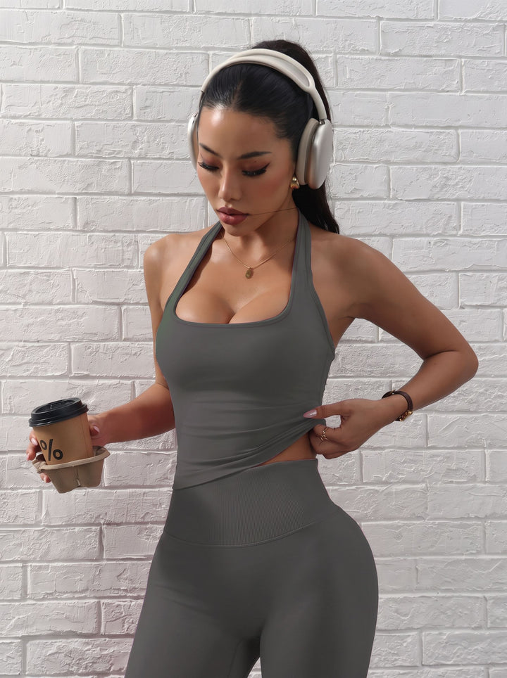 Seamless Halter Neck Workout Romper