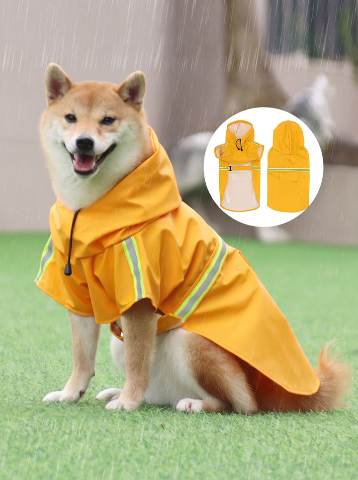 Waterproof Reflective Hooded Dog Raincoat