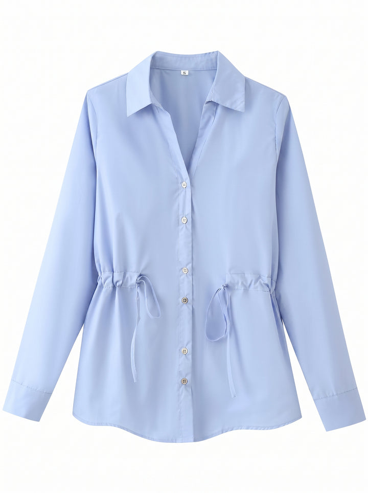 Cinched Waist Button Down Shirt