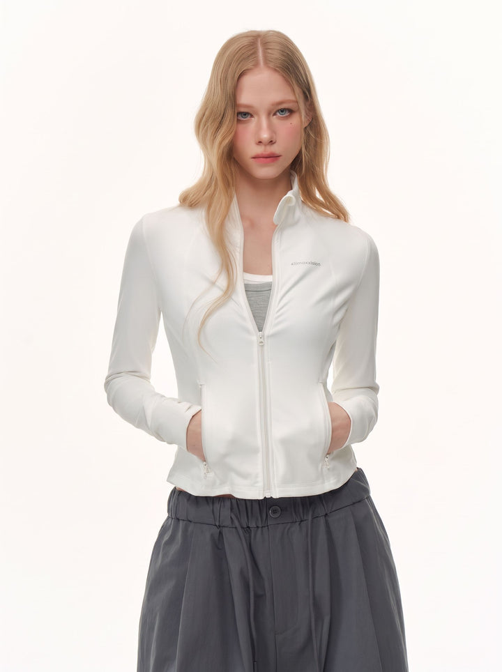 Slim Fit Athletic Zip Up Jacket