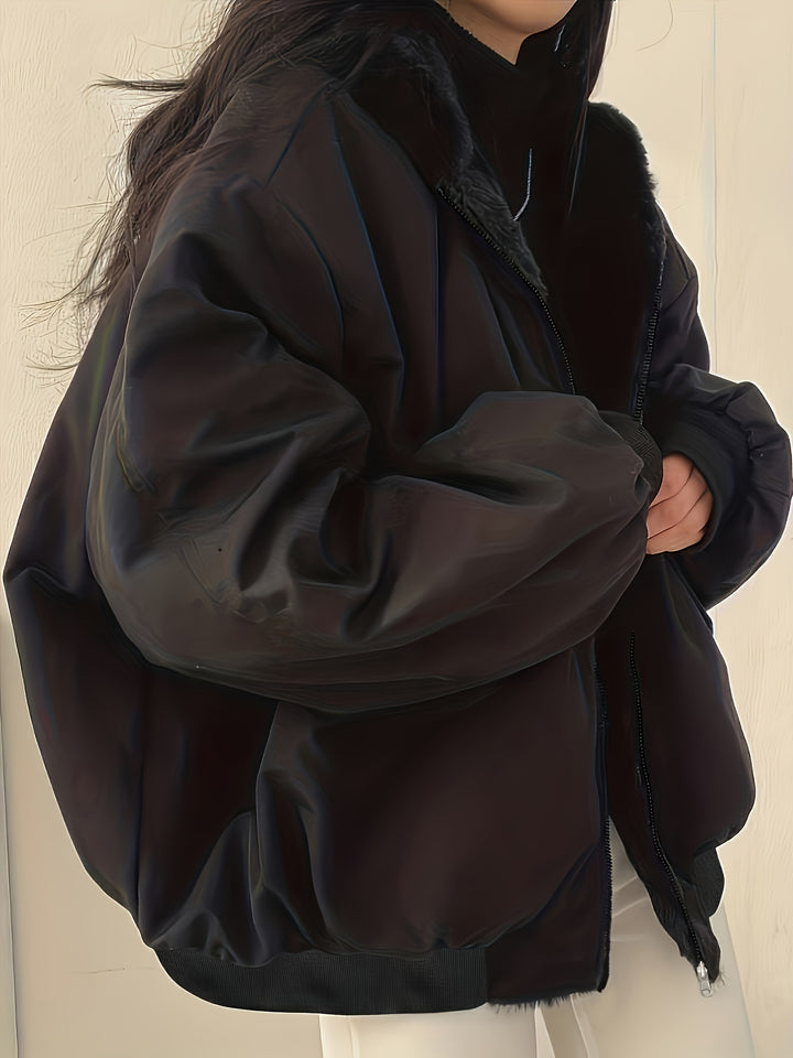 Reversible Oversized Faux Fur Puffer Jacket