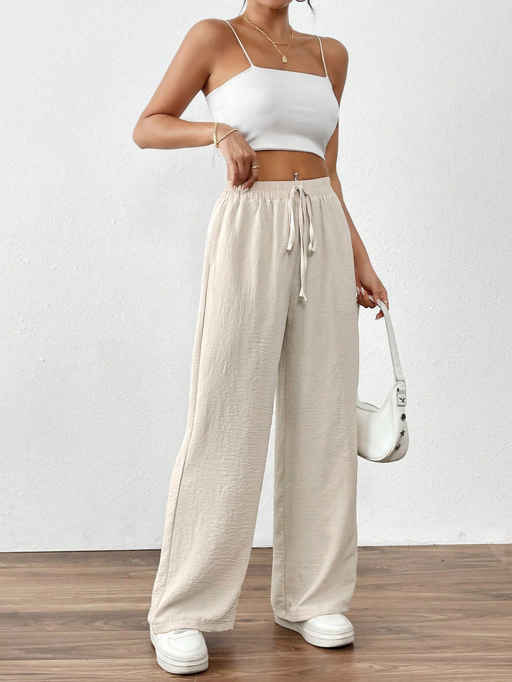 Wide-Leg Drawstring Lounge Pants