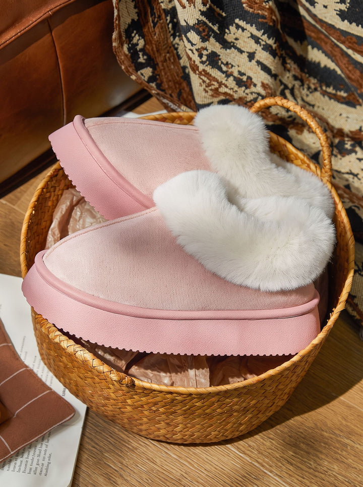Cozy Plush Platform Suede Ankle Boots