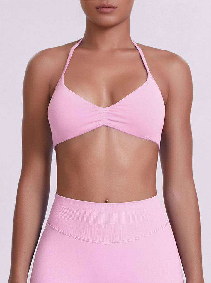 Seamless Halter Neck Sports Bra