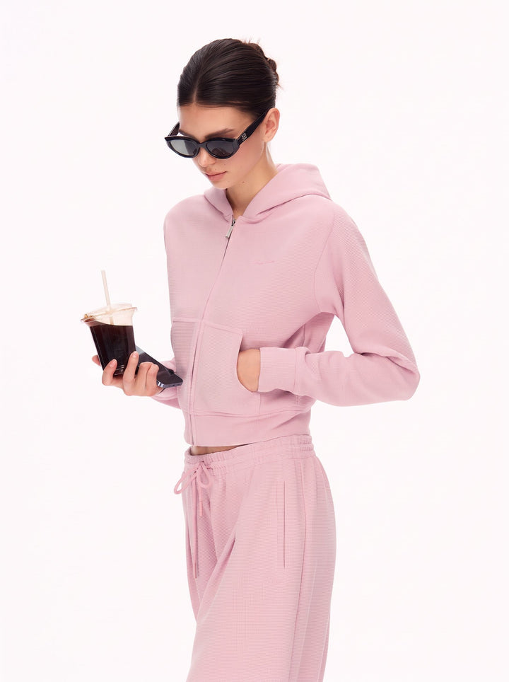 Cropped Zip Up Hoodie Jacket