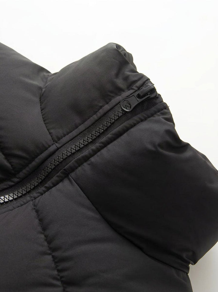 Cropped Stand Collar Puffer Jacket