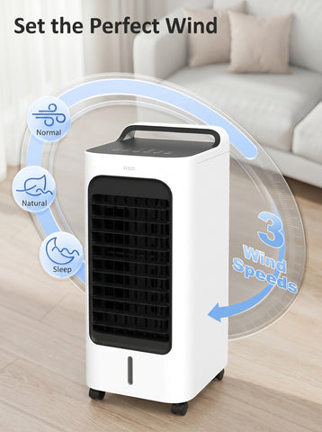 Room Air Cooler with Ice Packs, Ice Cooling Fan Water Humidifier Unit with Remote, Timer, Oscillating
