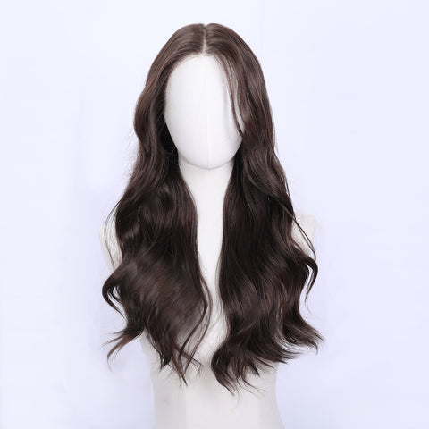 Long Wavy Brown Synthetic Wig