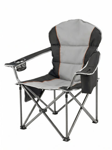 [World Cup 2026]Oversized Camping Folding Chair Heavy Duty Padded Chair With Cup Holder Storage And Cooler Bag 5000 Lbs Steel Frame Portable For Outdoor
