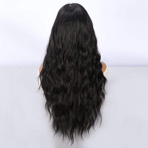 Long Wavy Black Lace Front Wig