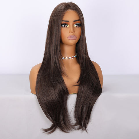 Long Straight With Bangs Synthetic Wig