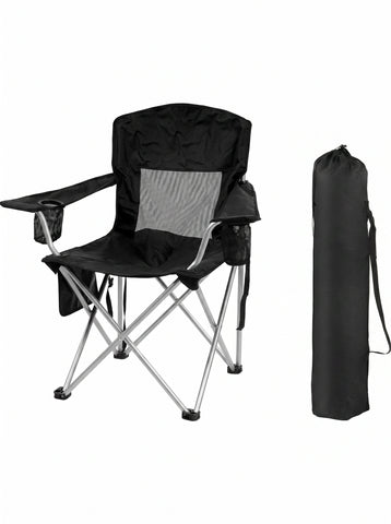 [World Cup 2026]Camping Chair Portable Folding Outdoor Chair With Armrests Cup Holder And Carrying Bag Foldable Chair For Camping Beach And More