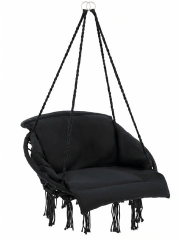 [World Cup 2026]Macrame Hanging Chair Hammock Oversized Padded Cushion Indoor Outdoor Swing Chair For Patio And Bedroom