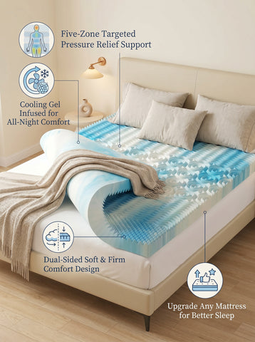 [World Cup 2026]Memory Foam Mattress A Pressure-Relieving Mattress With Cooling Gel