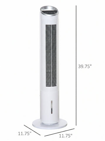 [World Cup 2026]40" Portable Oscillating Air Cooler Fan 3 In 1 Standing Ice Floor Fan with Humidifier Remote White
