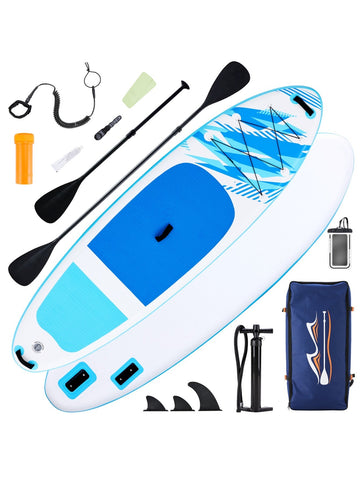 An inflatable stand-up kayak, equipped with anti-slip deck, durable high-quality materials and complete kayak accessories