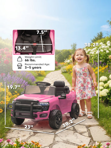 Qaba 12V Kids Ride on Car, Licensed Dodge RAM 3500 Ride on Toys with Dual Motors, Remote Control for Toddlers