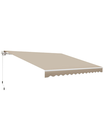 12' x 10' Manual Retractable Awning Outdoor Sunshade Shelter with Adjustable & Versatile Design