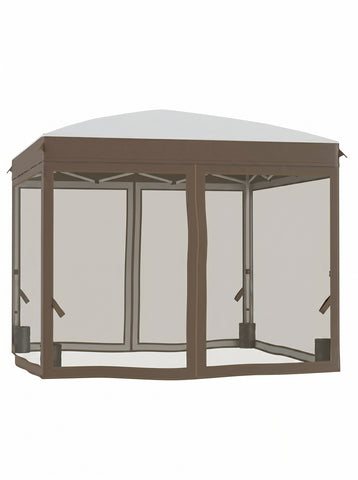 10' x 10' Pop Up Canopy Tent with Netting, Instant Sun Shelter, Tents for Parties, Height Adjustable, with Wheeled Carry Bag and 4 Sand Bags for Outdoor, Garden, Patio