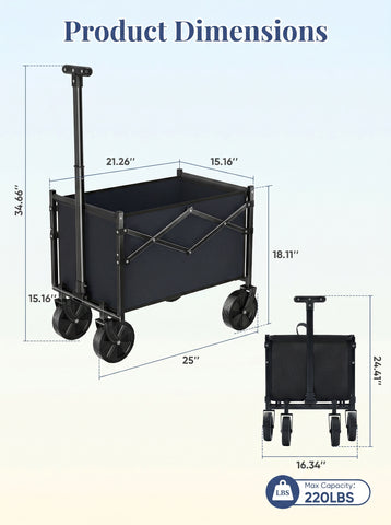 [World Cup 2026]Foldable Trolley Equipped With Wheels With A Load Capacity Of 220 Pounds A Sturdy And Durable Mini Foldable Portable Van With Adjustable Handles