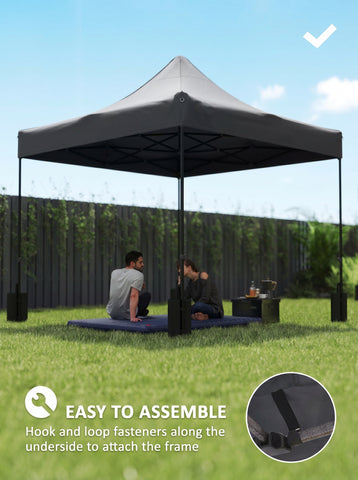 10' x 10' Replacement Canopy Top for Pop Up Canopy Tent with 4 Sand Bags, UPF50+ Protection