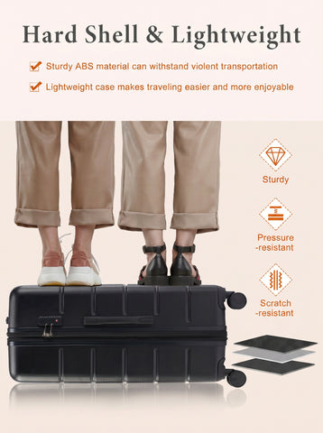 [World Cup 2026]20-28 Inch Luggage Expandable Hardside Suitcase With Spinner Wheels Hard Shell Abs Durable Lightweight Travel Luggage With Tsa Lock