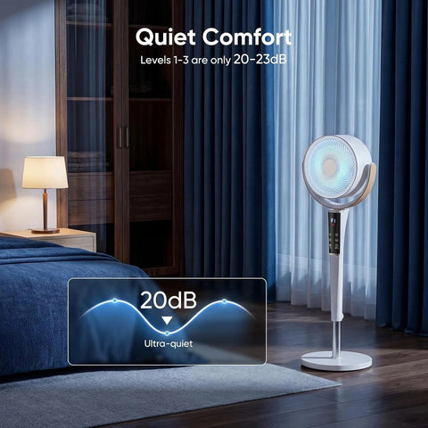 Silent Upright Fan 15-Speed Floor-Standing Fan, With Touch Control And LED Lights