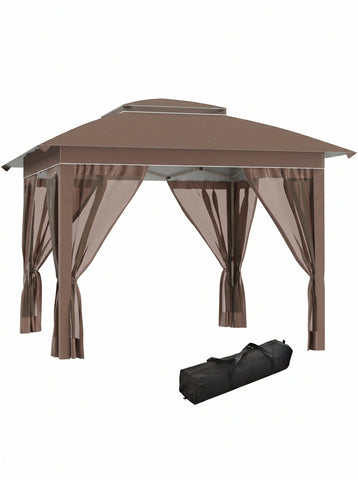 12' x 12' Pop Up Canopy Tent with Netting and Carry Bag, Instant Sun Shelter with 137 sq.ft Shade