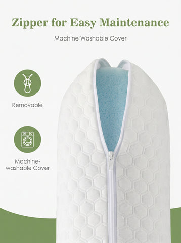 Memory foam pillow, detachable washable pillowcase, odorless, ergonomic pillow, full sleeping position, cervical support pillow