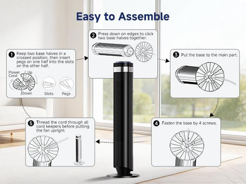 Silent Upright Fan 15-Speed Floor-Standing Fan, With Touch Control And LED Lights
