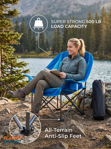 [World Cup 2026]Camp Chair - A 450-Pound Durable Folding Chair Equipped With A Cup Holder And Side Pockets