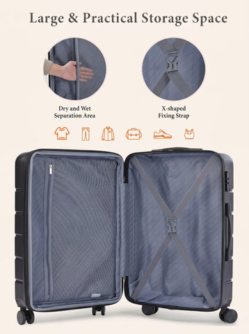 [World Cup 2026]20-28 Inch Luggage Expandable Hardside Suitcase With Spinner Wheels Hard Shell Abs Durable Lightweight Travel Luggage With Tsa Lock