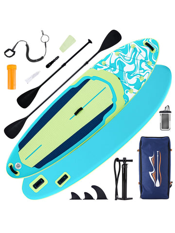 An inflatable stand-up kayak, equipped with anti-slip deck, durable high-quality materials and complete kayak accessories