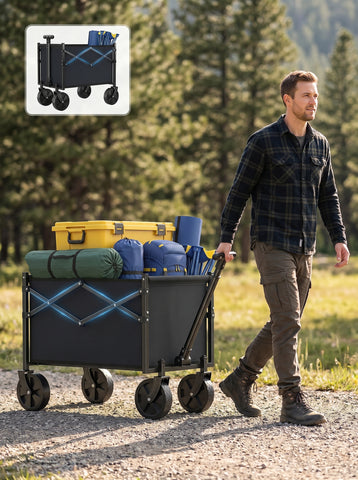 [World Cup 2026]Foldable Trolley Equipped With Wheels With A Load Capacity Of 220 Pounds A Sturdy And Durable Mini Foldable Portable Van With Adjustable Handles