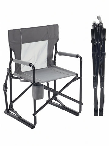 [World Cup 2026]Outdoor Folding Chair Portable Camping Lawn Chair With Mesh Backrest Waterproof Armrests And Sturdy Frame