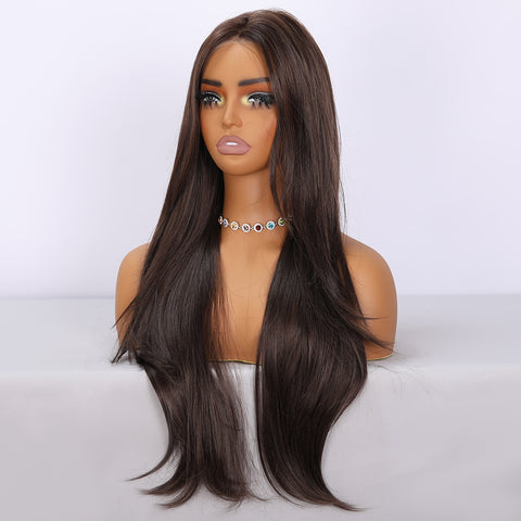 Long Straight With Bangs Synthetic Wig