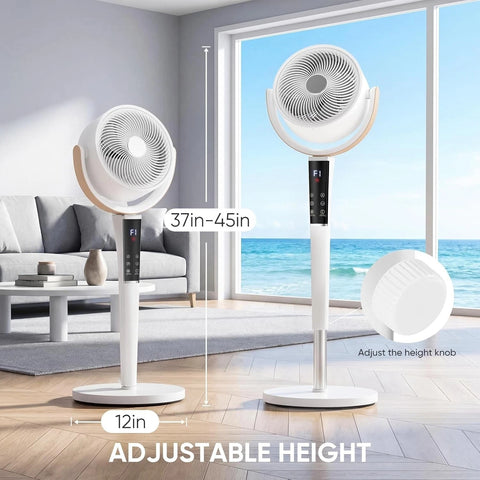Silent Upright Fan 15-Speed Floor-Standing Fan, With Touch Control And LED Lights