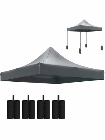10' x 10' Replacement Canopy Top for Pop Up Canopy Tent with 4 Sand Bags, UPF50+ Protection