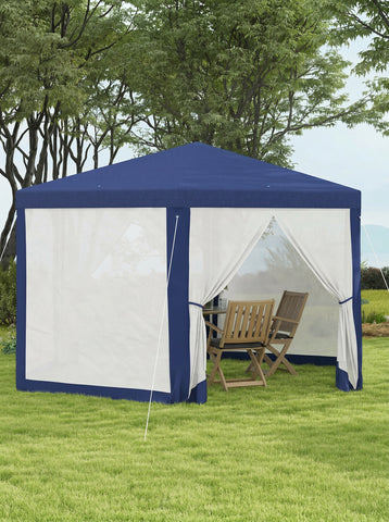 13' x 11' Outdoor Party Tent, Hexagon Sun Shade Shelter Canopy w/ Protective Mesh Sidewalls, Ropes & Stakes
