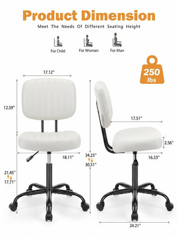 [World Cup 2026]Adjustable Height 360° Rolling Swivel Computer Task Chair Without Arm