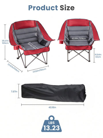 [World Cup 2026]Camp Chair - A 450-Pound Durable Folding Chair Equipped With A Cup Holder And Side Pockets